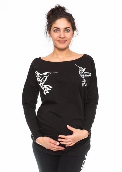 Těhotenské triko, mikina Kolibri - černé, vel. XL - XL (42) - černé, vel. M - M (38)