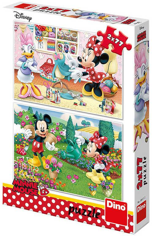 DINO Puzzle 2x77 dílků Disney Pracovitá Minnie skládačka 26x18cm