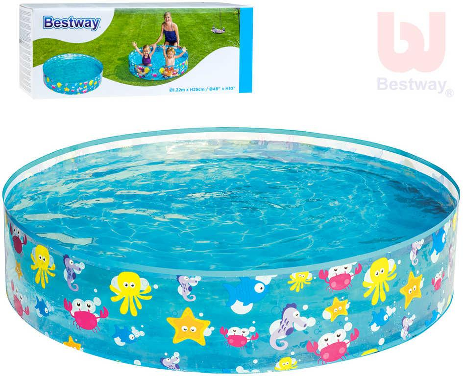 BESTWAY Bazén samostojný kulatý 122cm mořský svět 55028