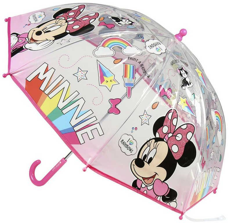 Deštník dětský Disney Minnie Mouse transparentní manuální 45x71cm