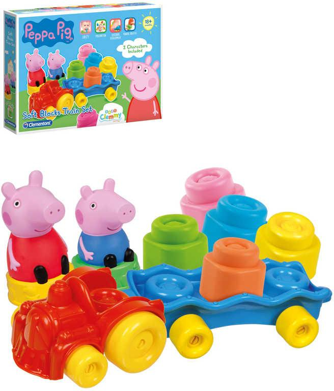 CLEMENTONI CLEMMY Baby vláček herní set s kostkami Peppa Pig