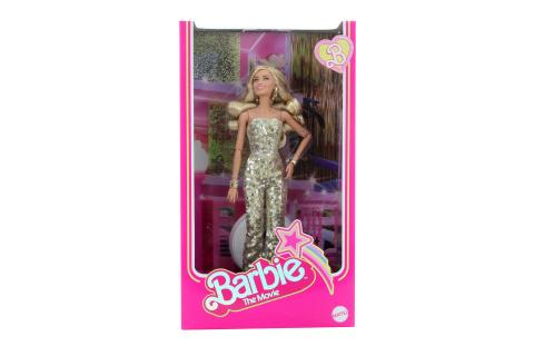 Barbie v třpytivém kalhotovém filmovém overalu HPJ99