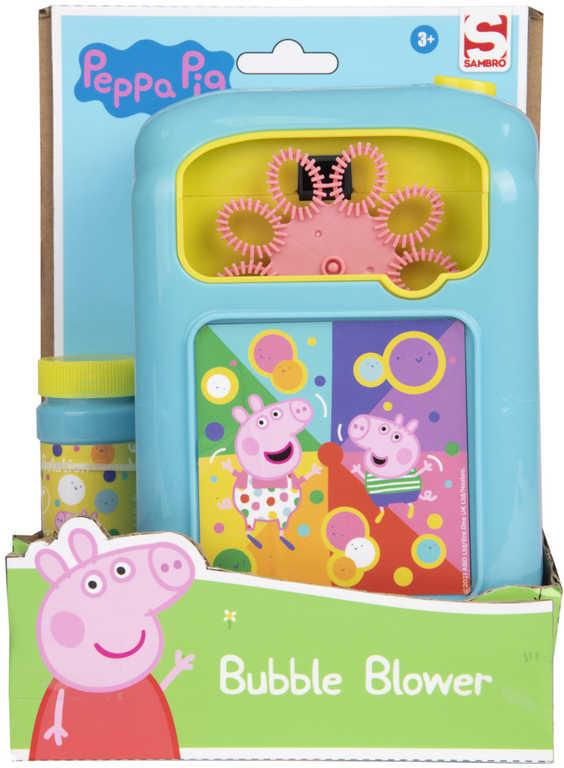 Bublinovač prasátko Peppa Pig elektronický bublifuk set s náplní plast