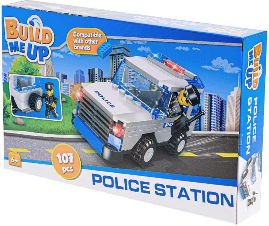 Stavebnice BuildMeUP Auto Policie 107 dílků + 1 figurka plast