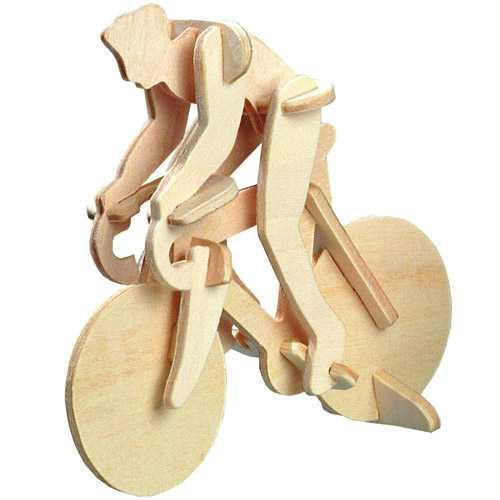 Woodcraft Dřevěné 3D puzzle závodní kolo s cyklistou