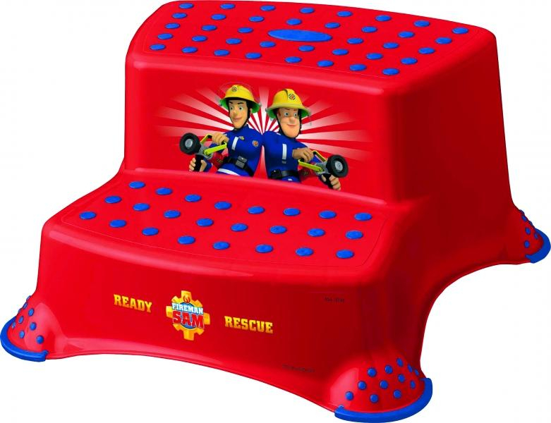 Stolička - schůdky s protiskluzovou funkcí - Fireman Sam - červené