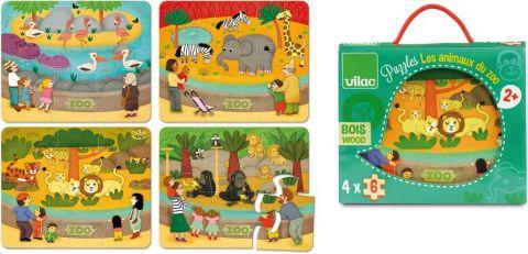 Vilac Dřevěné puzzle Zoo - poškozený obal