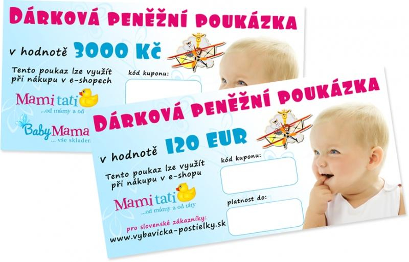 Mamitati.cz Dárkový poukaz Mamitati.cz v hodnotě 3000kč/120eur