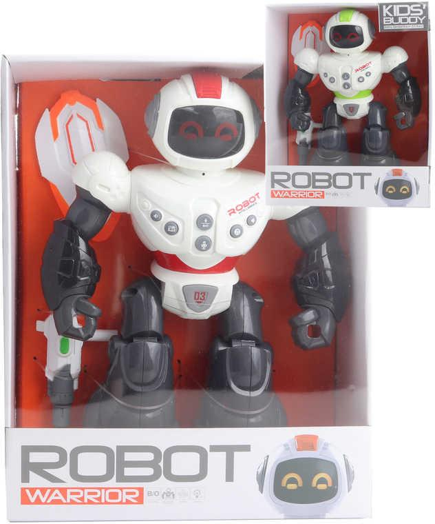 Robot plastový chodící 28cm na baterie Světlo Zvuk 2 barvy