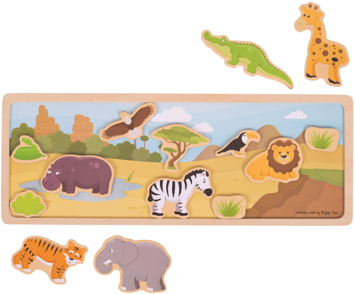 Bigjigs Toys Magnetické puzzle safari