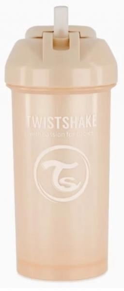 Láhev s brčkem Twistshake - 6m+, 360 ml, Pearl Champagne