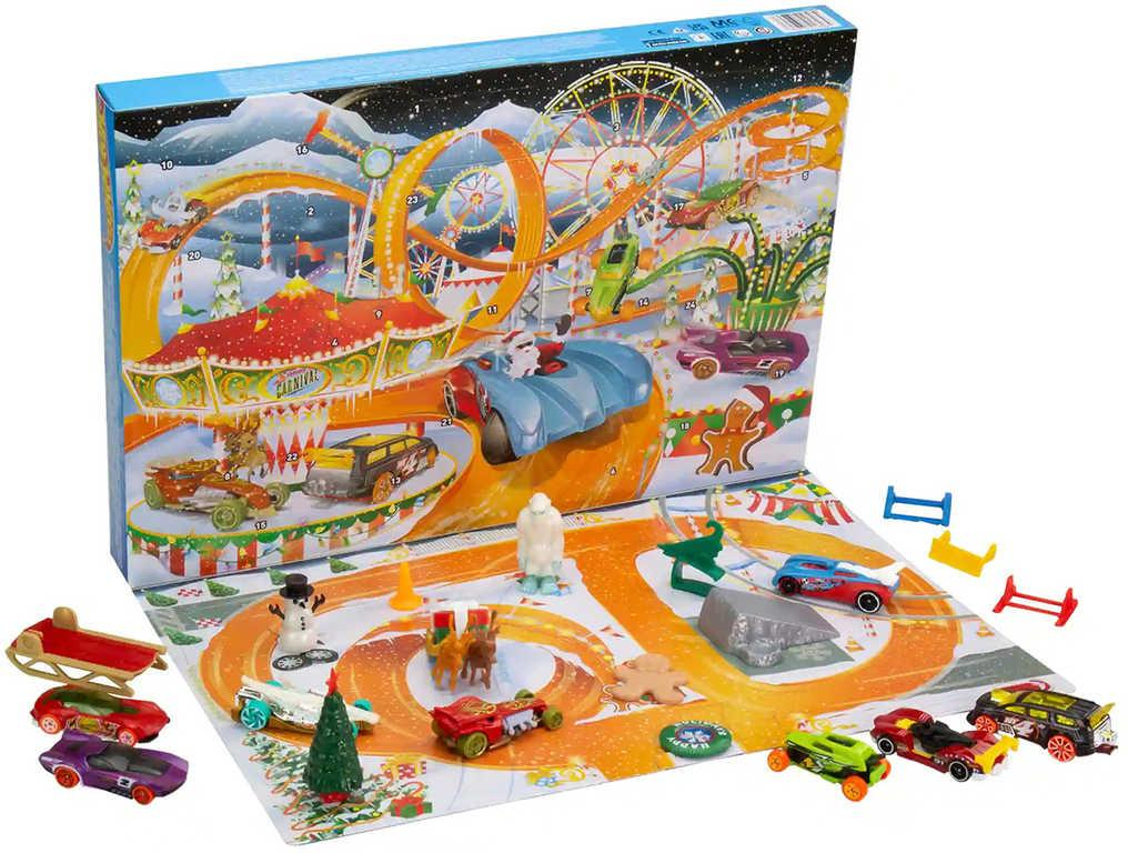 MATTEL HOT WHEELS Adventní kalendář 24 oken 8 autíček