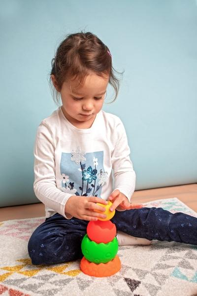 Hencz Toys Interaktivní pyramida Skořápky - 6 dílů - pastelová