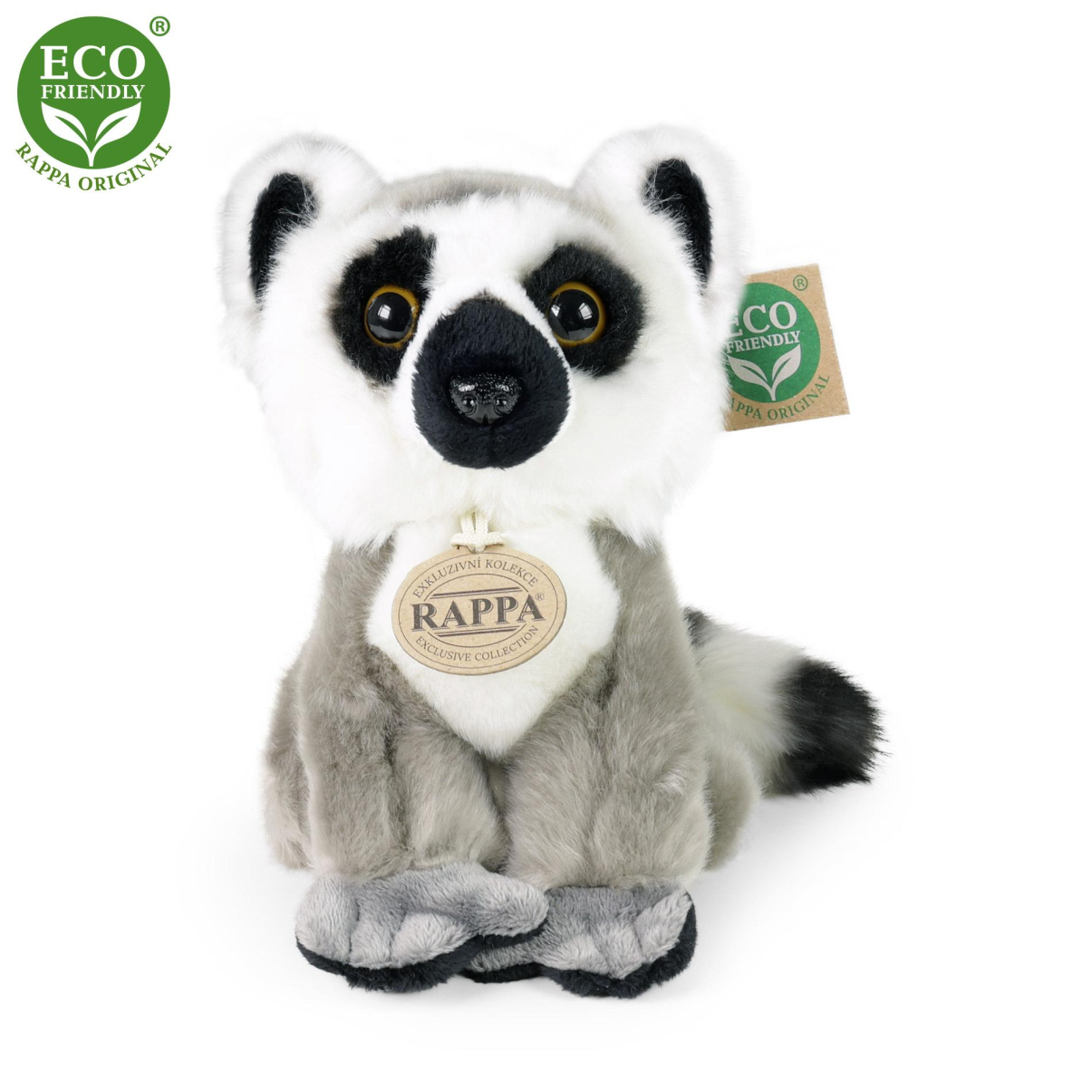 Plyšový lemur sedící 18 cm ECO-FRIENDLY