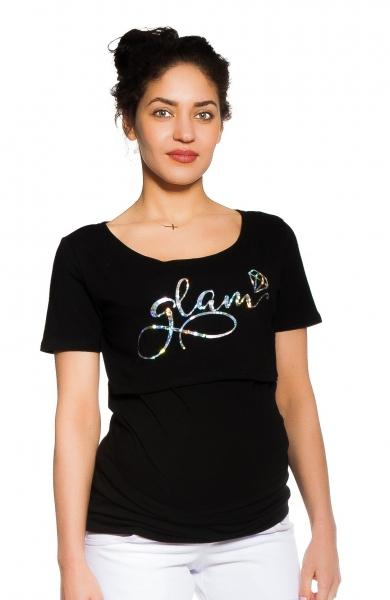 Těhotenské/kojicí triko Glam - černé, vel. XL - XL (42)