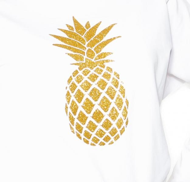 Těhotenská mikina, triko Ananas - bílá - S - S (36)