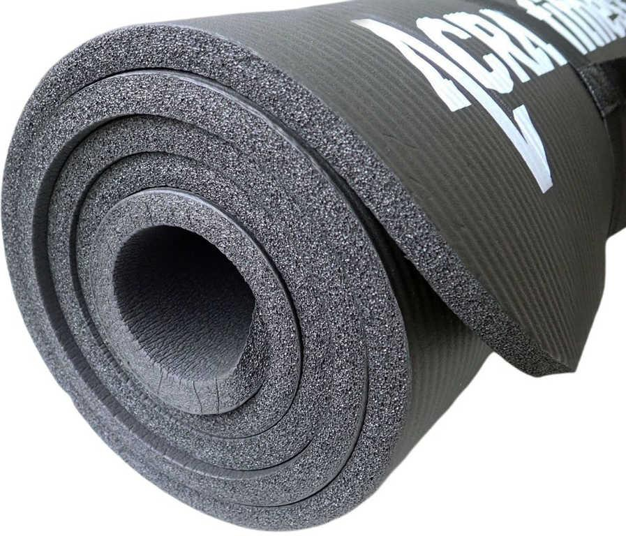 ACRA Podložka fitness na cvičení NBR Yoga Mat 183x61cm černá