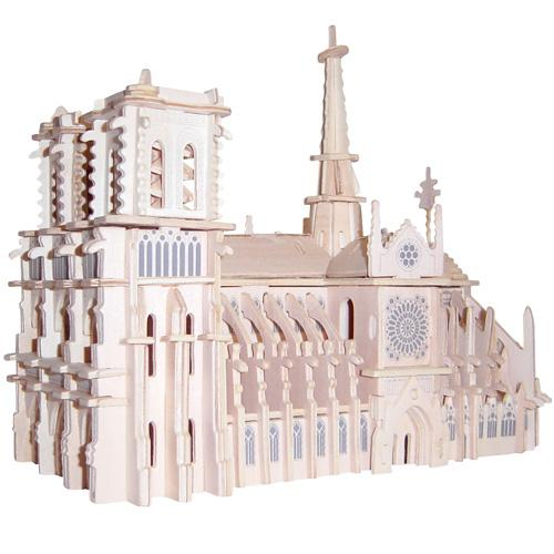 Woodcraft Dřevěné 3D puzzle katedrála Notre-Dame