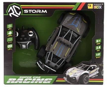 Auto RC Sport antracit vypouštějící páru 33cm plast 2,4GHz na bat.+dobíjecí pack v kr