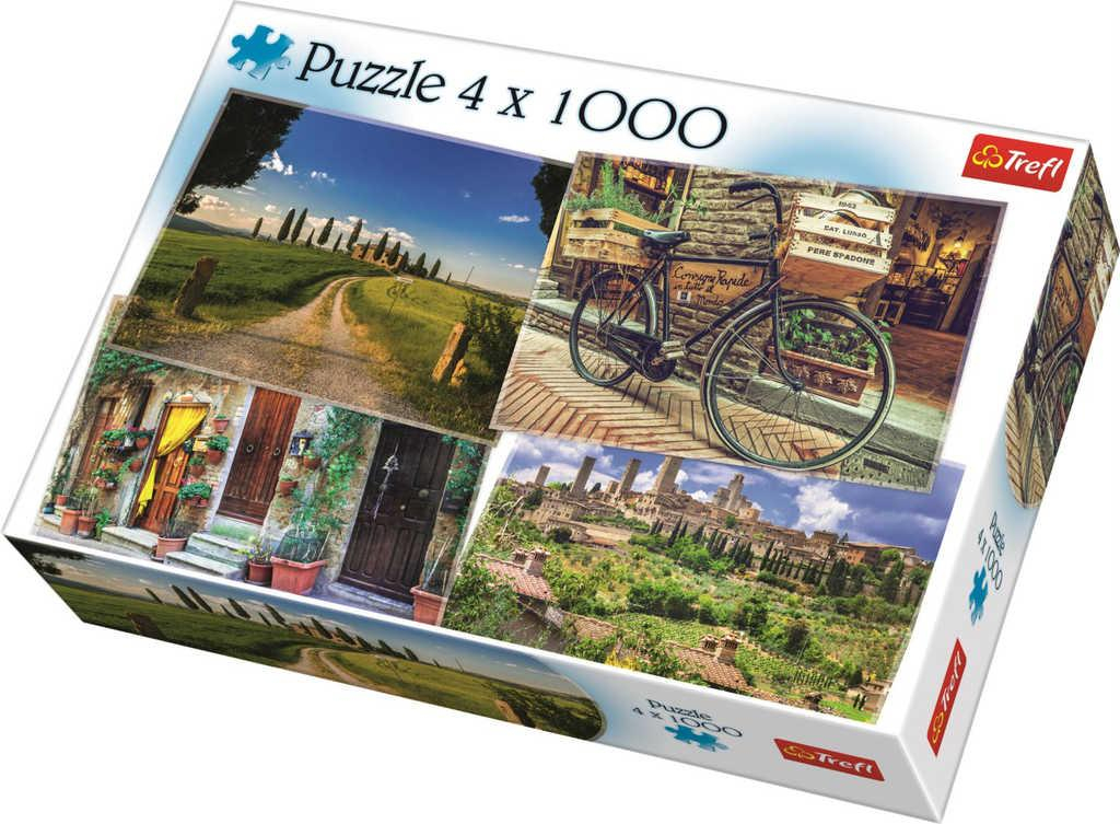 TREFL PUZZLE 4v1 Toskánsko foto 68x48cm 4x1000 dílků skládačka