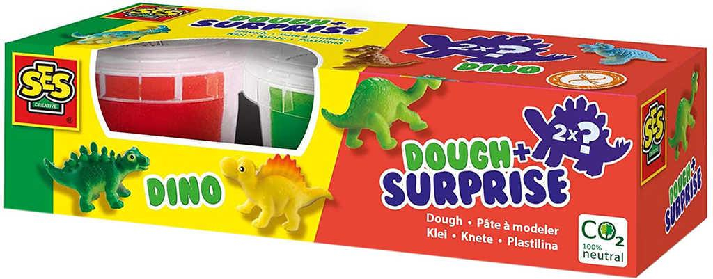 SES CREATIVE Baby modelína dinosauři set 2 kelímky s překvapením