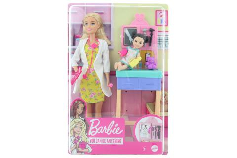 Barbie Povolání herní set dětská doktorka blondýna GTN51