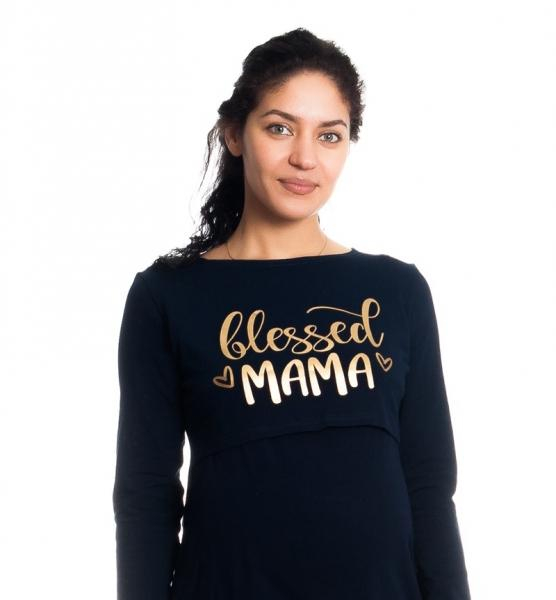 Těhotenská, kojící noční košile Blessed Mama - granátová, vel. L/XL - L/XL - granátová - S/M