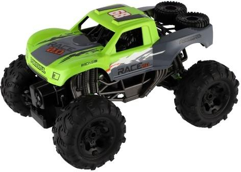 Auto RC terénní 4x4 zelené plast 29cm 2,4GHz na baterie + dobíjecí pack v krabici 40x