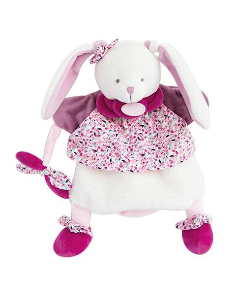 Doudou Plyšový maňásek zajíček růžový 28 cm