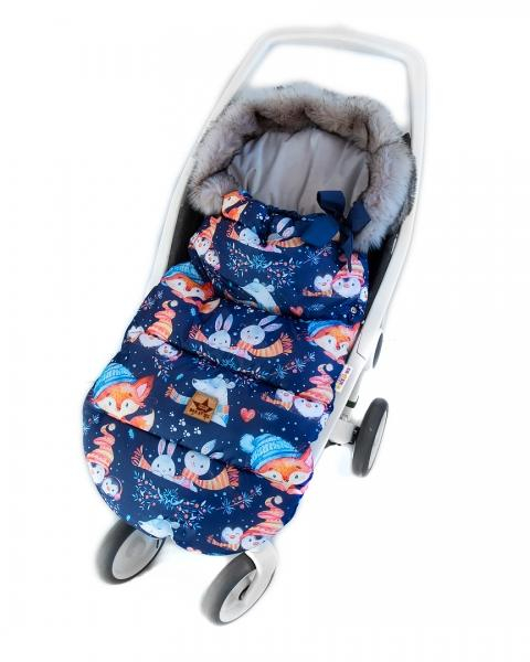 Dětský fusak maxi PREMIUM Winter friends, granátový, 110x50cm, Baby Nellys