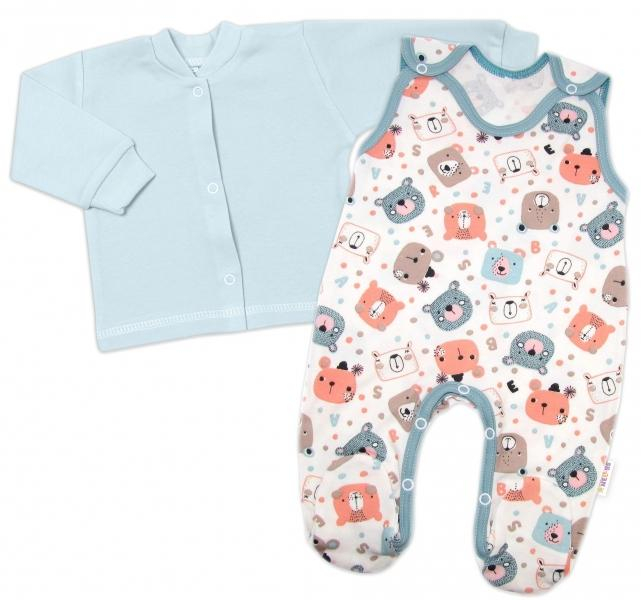 Kojenecké dupačky bavlna s košilkou Space Bear mint pastel - 56 (1-2m) - pastel, vel. 68 - 68 (3-6m)