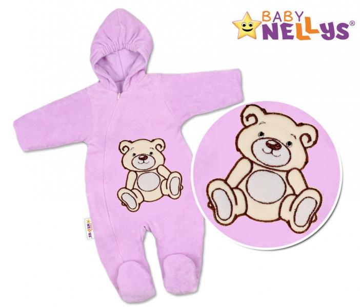 - Zimní kombinézka/overálek Teddy Bear - lila - 56 (1-2m) /62 (2-3m)