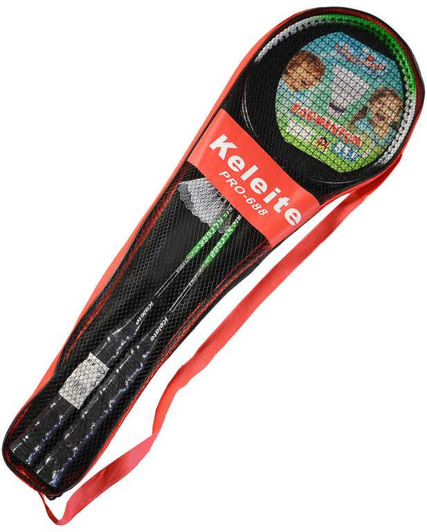 Badmintonový set pálka 65cm 2ks + míček v přenosném vaku