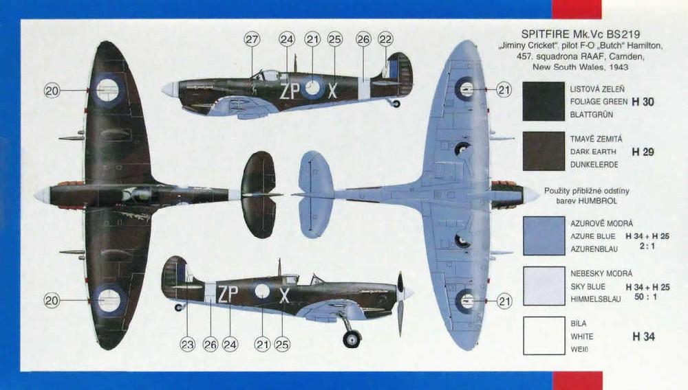 SMĚR Model letadlo Supermarine Spitfir 1:72 (stavebnice letadla)