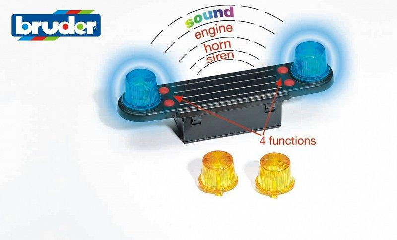 Konstrukční vozy - světelná a zvuková blikačka včetně baterií - ARCH.
