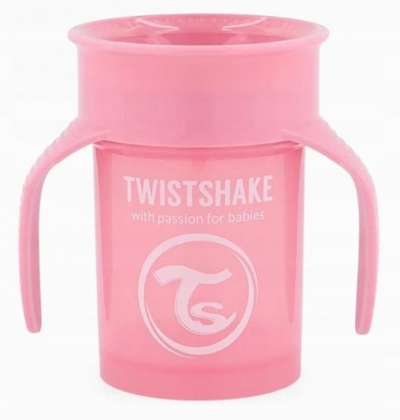 Naučný hrneček s úchyty 360° Twistshake, 6 m+, 230 ml, Pastel Pink