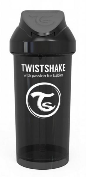 Láhev s brčkem Twistshake - 6m+, 360 ml, Black