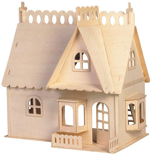 Woodcraft Dřevěné 3D puzzle dům s terasou