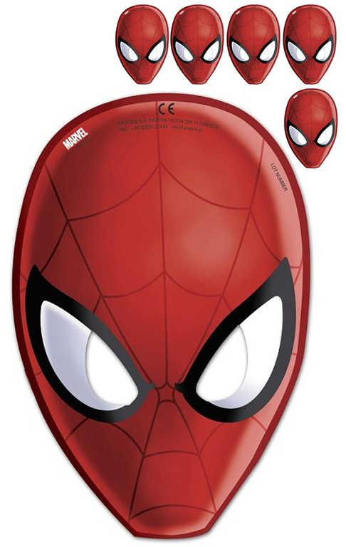 KARNEVAL Maska Spiderman 23cm set 6ks *KARNEVALOVÝ DOPLNĚK*