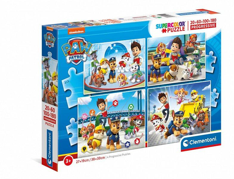 Puzzle 20+60+100+180 dílků - Paw Patrol