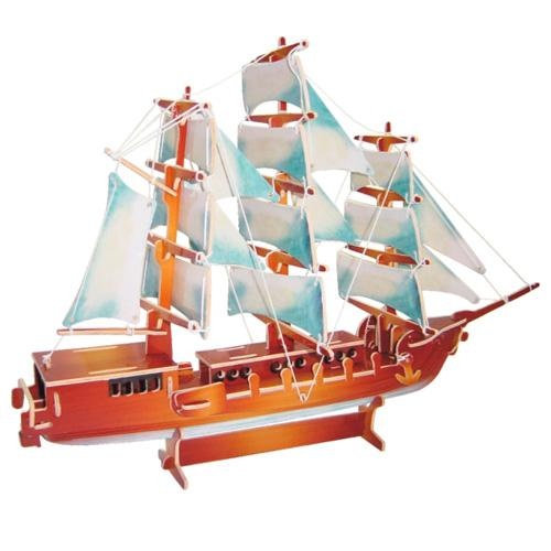 Woodcraft Dřevěné 3D puzzle plachetnice barevná