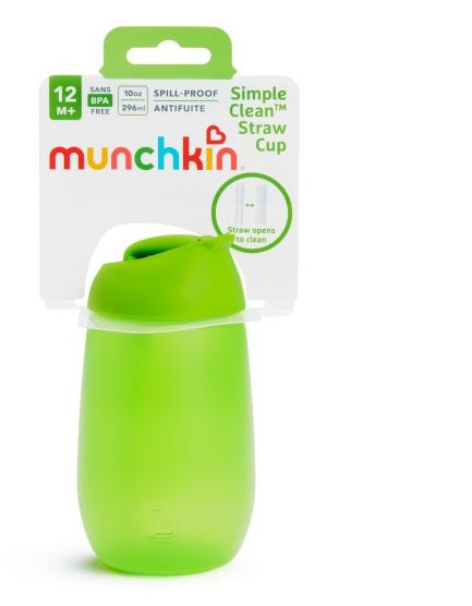 Munchkin - Hrneček s brčkem Simple Clean 296ml - zelený