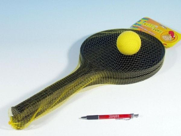 Soft tenis plast černý+míček 53cm v síťce