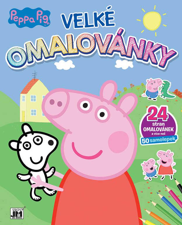 JIRI MODELS Omalovánky velké se samolepkami Peppa Pig