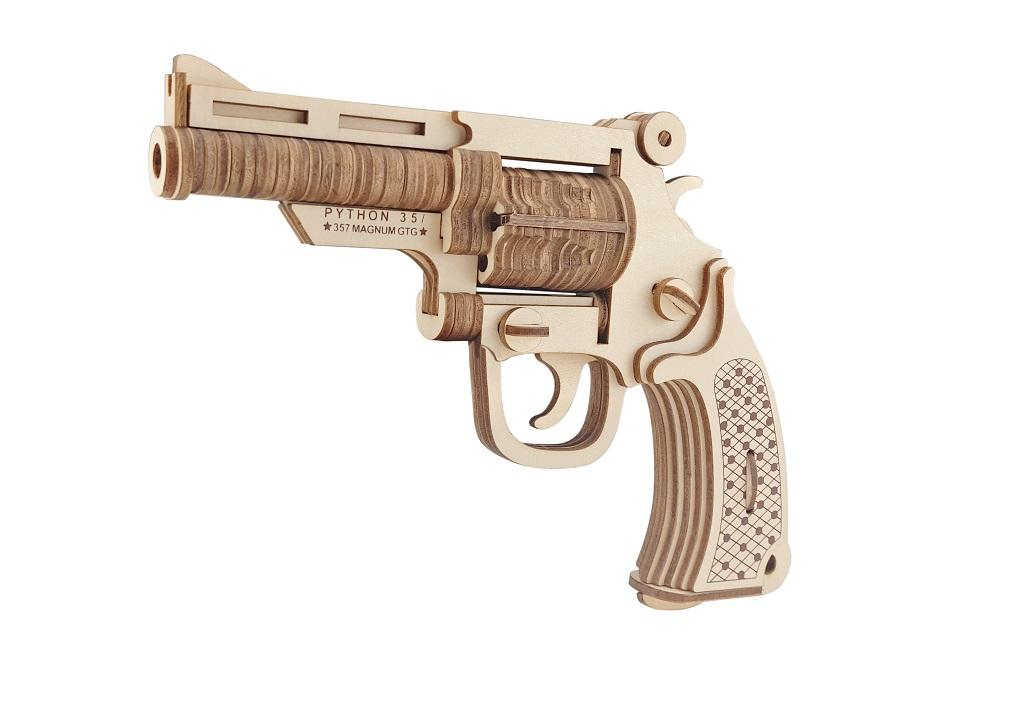 Woodcraft Dřevěné 3D puzzle Revolver M19