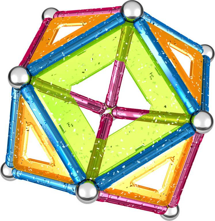 GEOMAG Glitter 44 dílků třpytivá magnetická STAVEBNICE