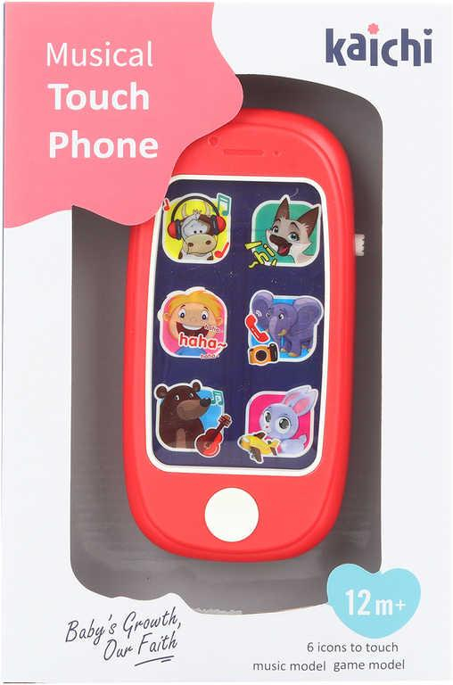 Baby telefon dotykový smartphone 14cm na baterie Světlo Zvuk