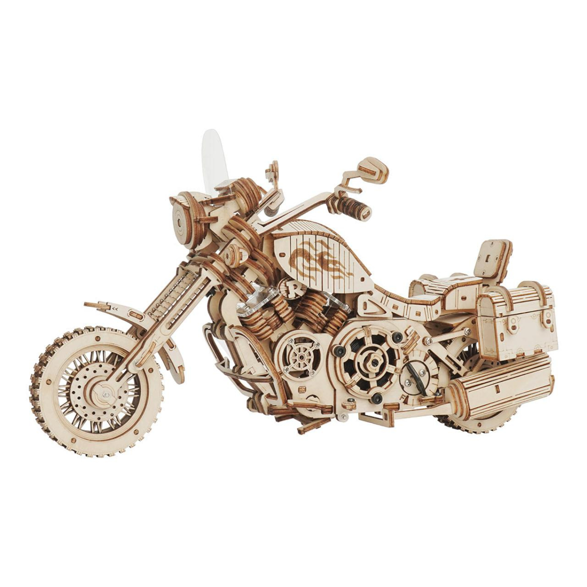 RoboTime 3D dřevěné mechanické puzzle Motorka (cruiser)