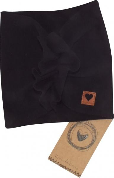 Stylová bavlněná Čelenka/Turban - černá - 56-68 (0-6 m)