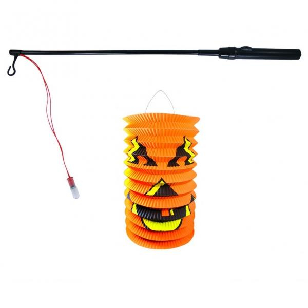 Lampion Halloween 15 cm se svítící hůlkou 39 cm